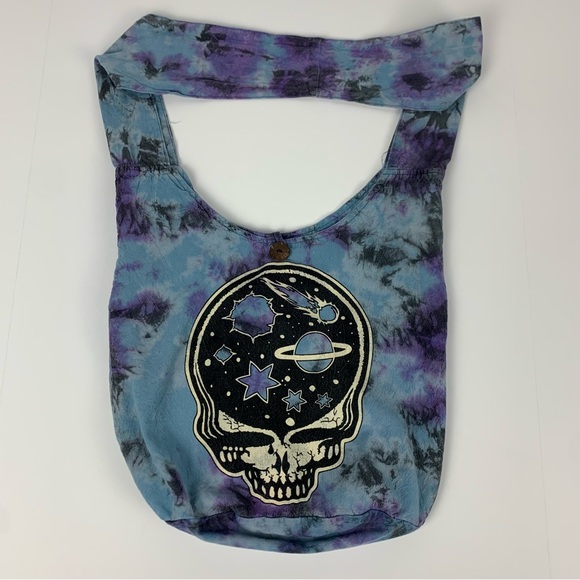 Grateful Dead Shoulder Bag Gypsy Rose Cosmic Tie Dye Crossbody Festival Tote - Picture 1 of 10